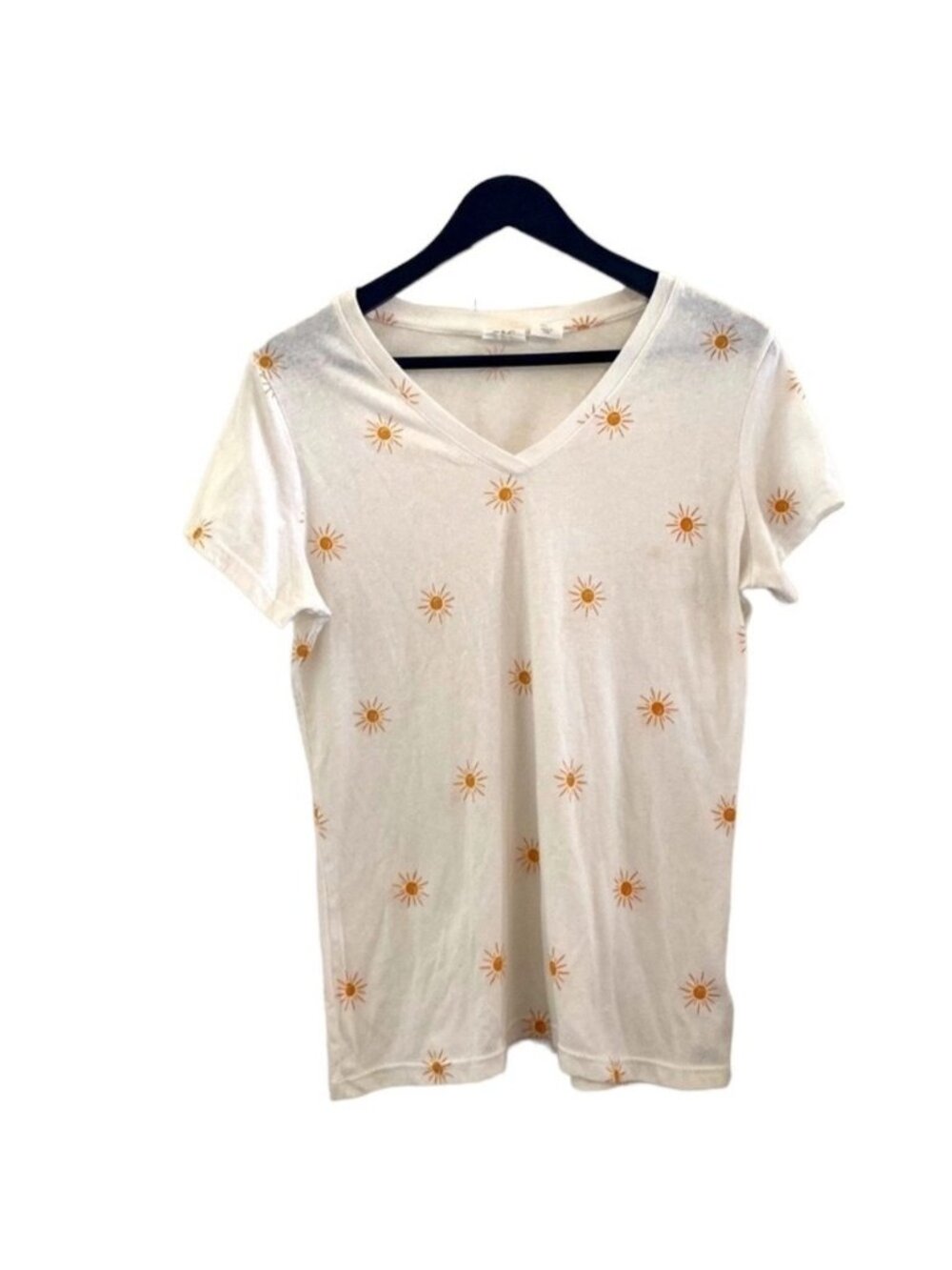 C&C California | Vneck | Short Sleeve | Sun print | Tee | Size: Large